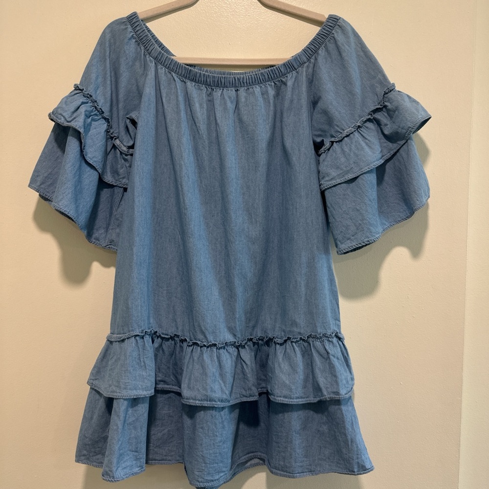 Forever 21 Light Blue Ruffled Mini Dress / Tunic